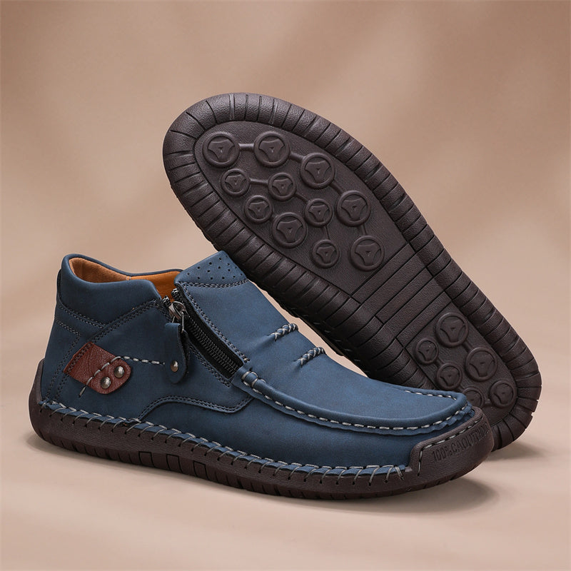 Men’s Handmade Premium Leather Slip-On Outdoor Work Boots