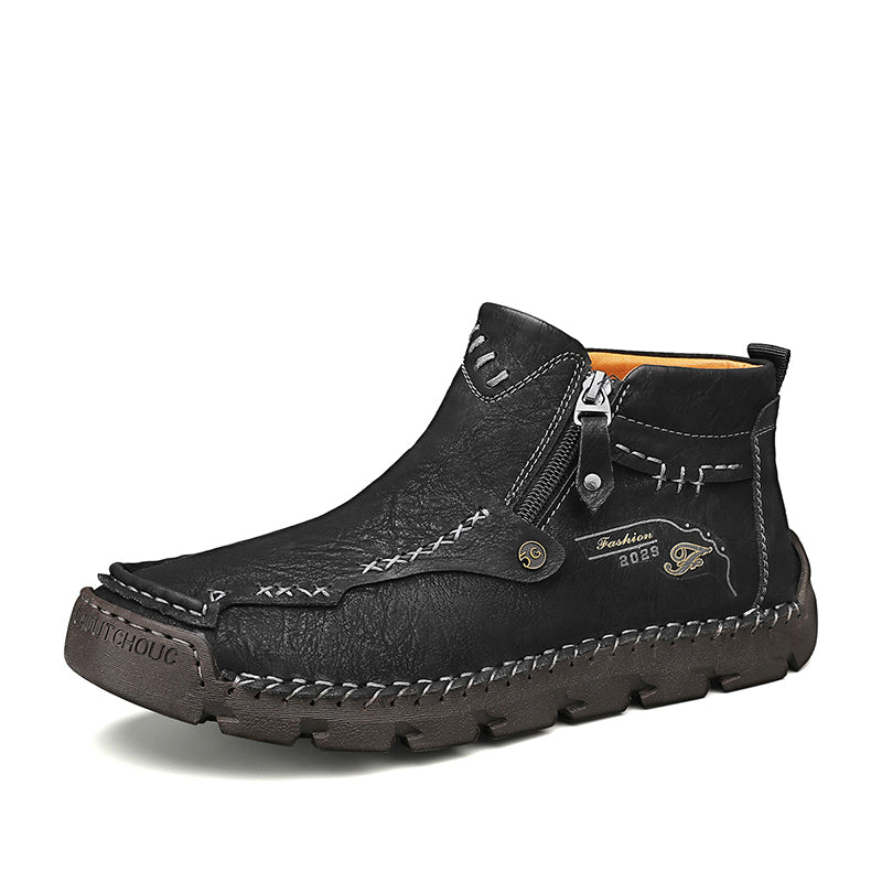 Men's Top-Quality Motorcycle Boots Hand-Stitched Genuine Leather Boots