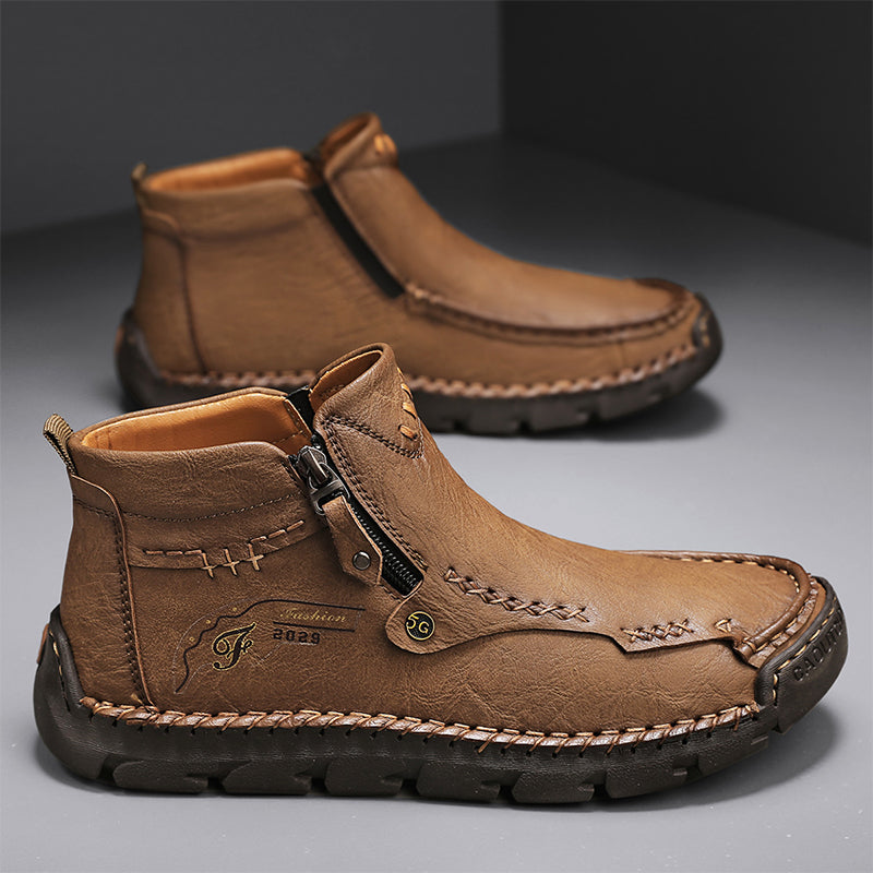Men's Top-Quality Motorcycle Boots Hand-Stitched Genuine Leather Boots