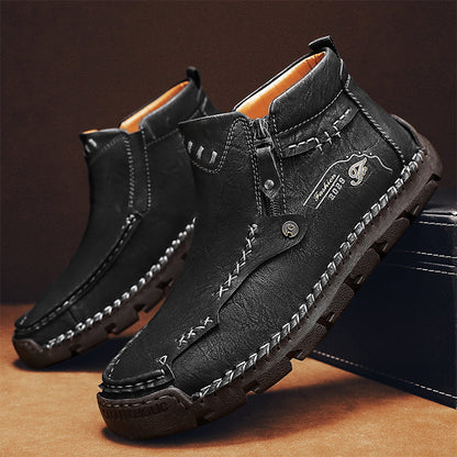 Men's Top-Quality Motorcycle Boots Hand-Stitched Genuine Leather Boots