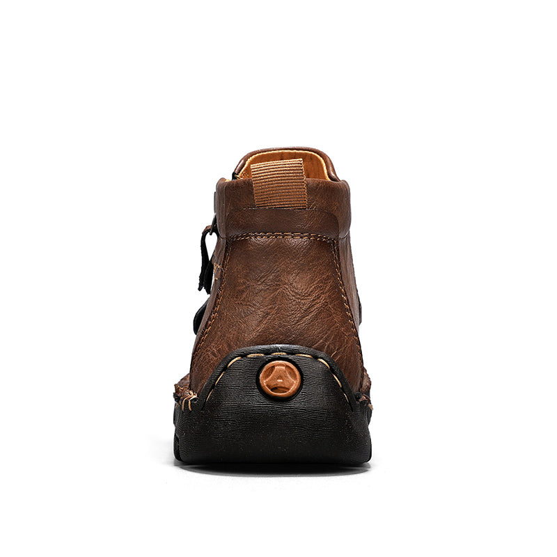 Men's Top-Quality Motorcycle Boots Hand-Stitched Genuine Leather Boots