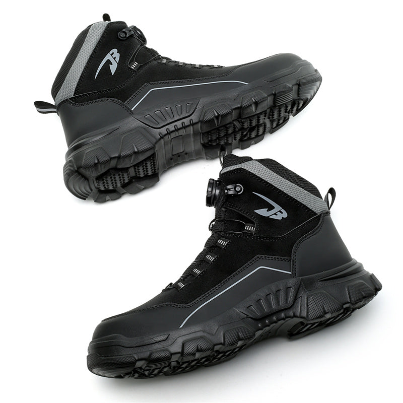Men's Steel Toe Hand Stitched Leather Boots Motorcycle Work Hiking Boots
