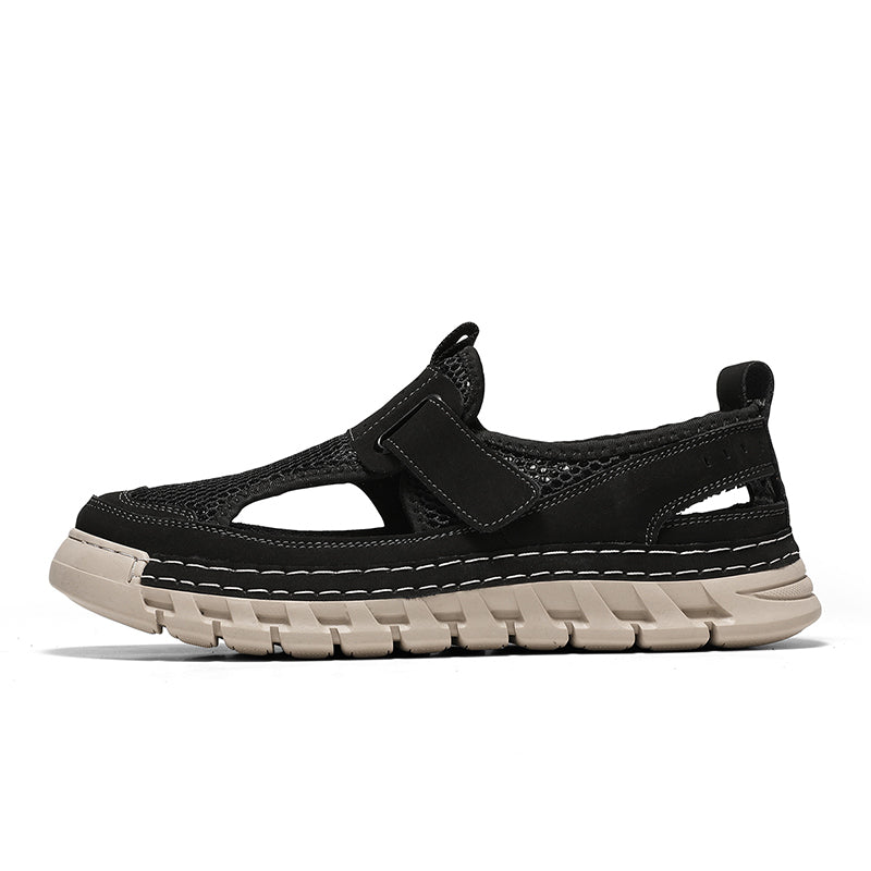 Men's Mesh Fisherman Sandals – Hook & Loop, Non-Slip for Wading & Fishing