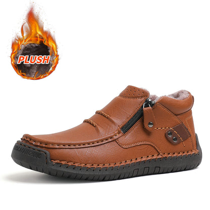 Men’s Handmade Premium Leather Slip-On Outdoor Work Boots