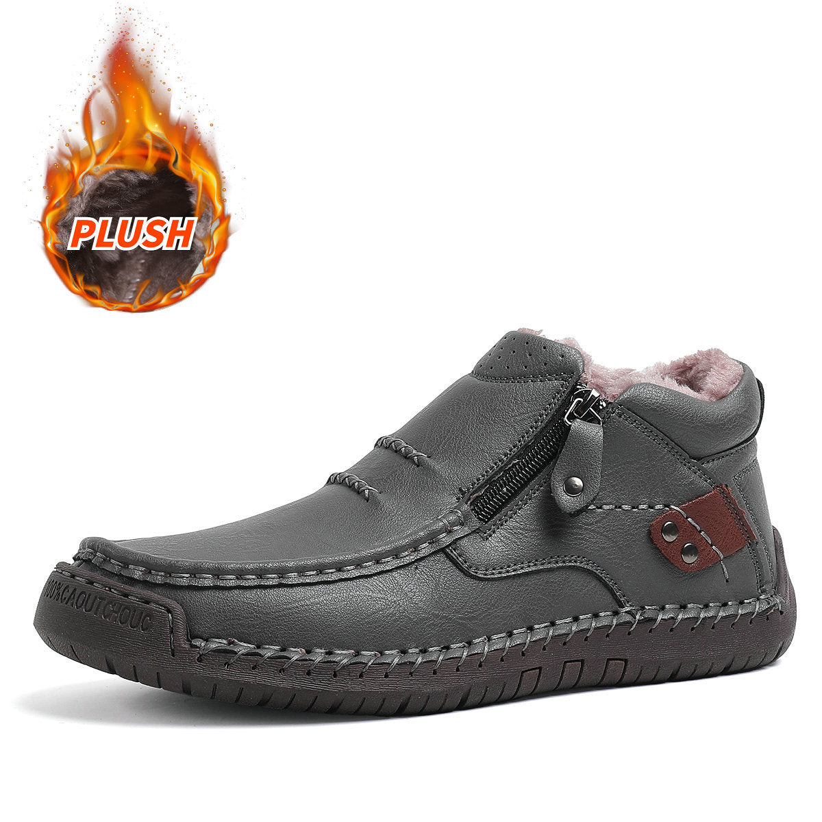 Men’s Handmade Premium Leather Slip-On Outdoor Work Boots
