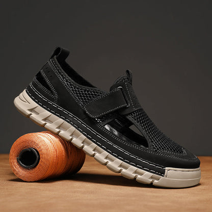 Men's Mesh Fisherman Sandals – Hook & Loop, Non-Slip for Wading & Fishing