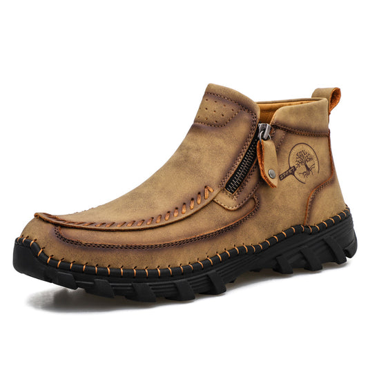 Men's Premium Motorcycle Boots – Hand-Stitched Riding Work Driving Hiking