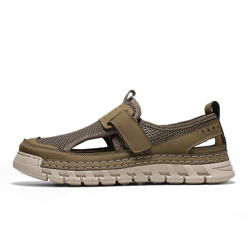 Men's Mesh Fisherman Sandals – Hook & Loop, Non-Slip for Wading & Fishing