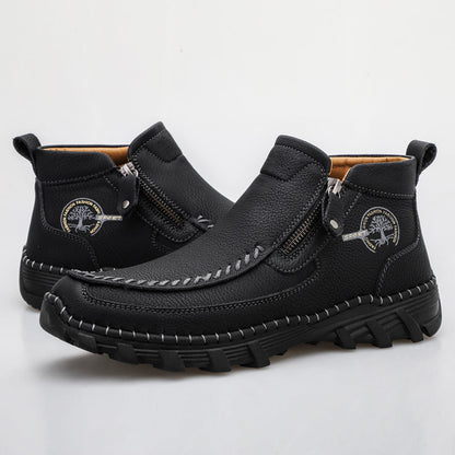 Men's Premium Motorcycle Boots – Hand-Stitched Riding Work Driving Hiking