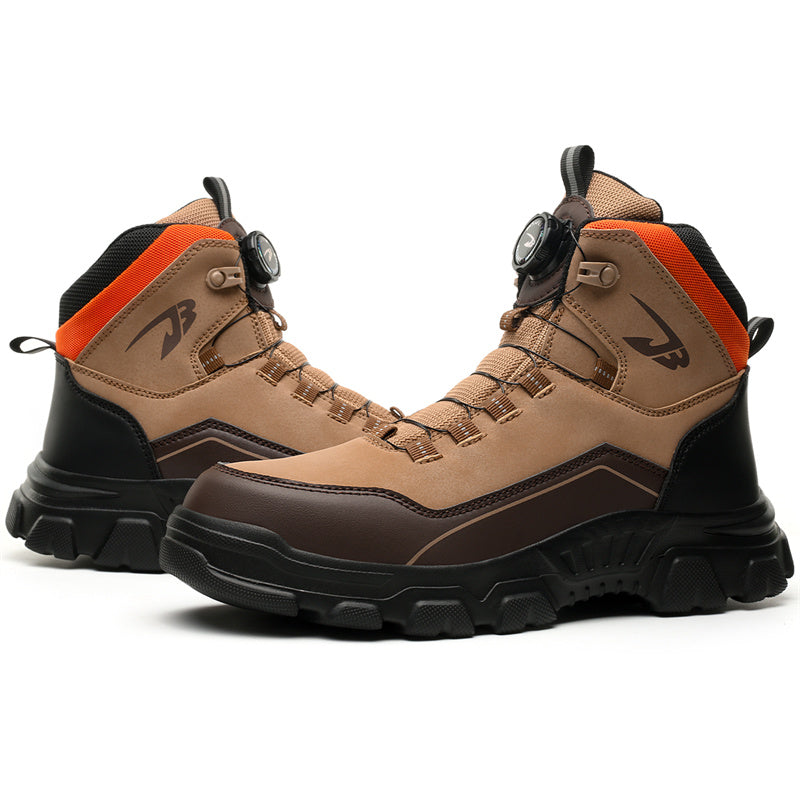 Men's Steel Toe Hand Stitched Leather Boots Motorcycle Work Hiking Boots