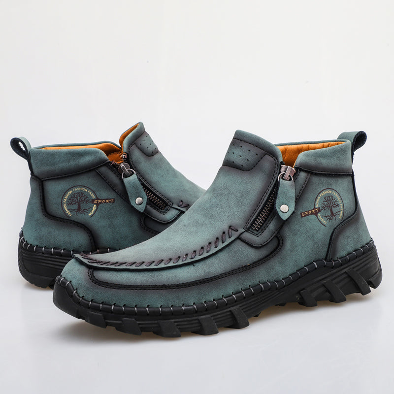 Men's Premium Motorcycle Boots – Hand-Stitched Riding Work Driving Hiking