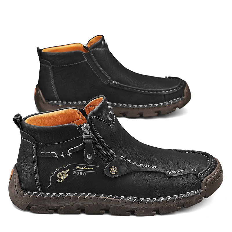 Men's Top-Quality Motorcycle Boots Hand-Stitched Genuine Leather Boots