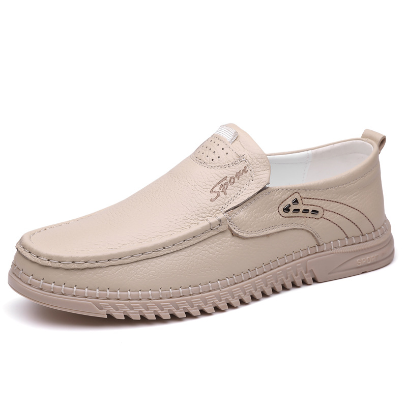 Men's Slip-On Genuine Leather Loafers: Breathable Cloud Cushion Sole
