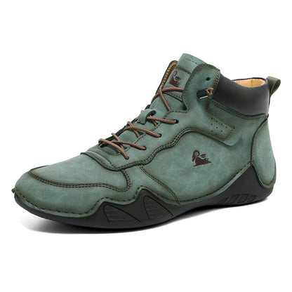 Men’s Mid-Top Leather Boots Slip-On Lightweight