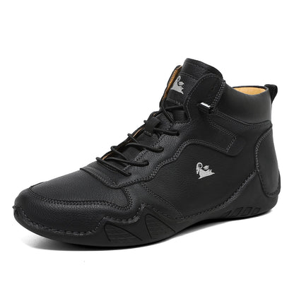 Men’s Mid-Top Leather Boots Slip-On Lightweight
