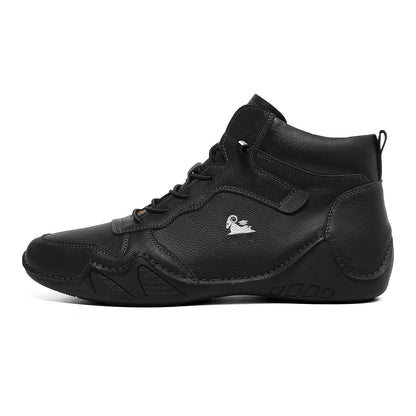Men’s Mid-Top Leather Boots Slip-On Lightweight