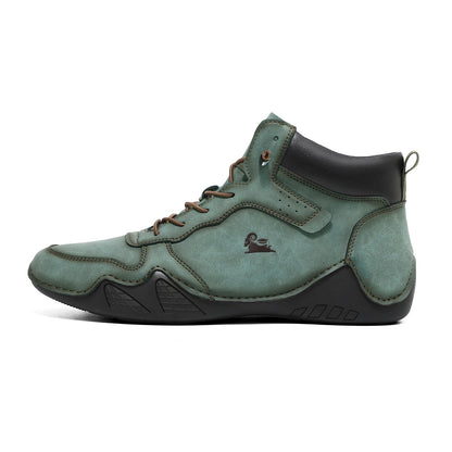 Men’s Mid-Top Leather Boots Slip-On Lightweight