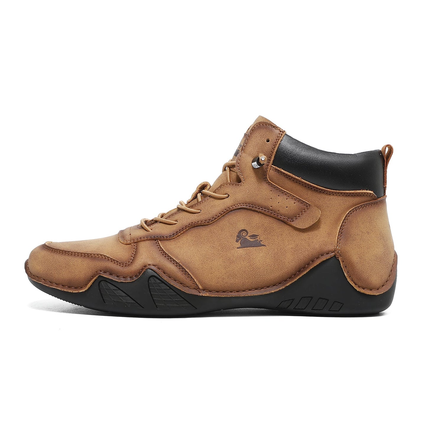 Men’s Mid-Top Leather Boots Slip-On Lightweight