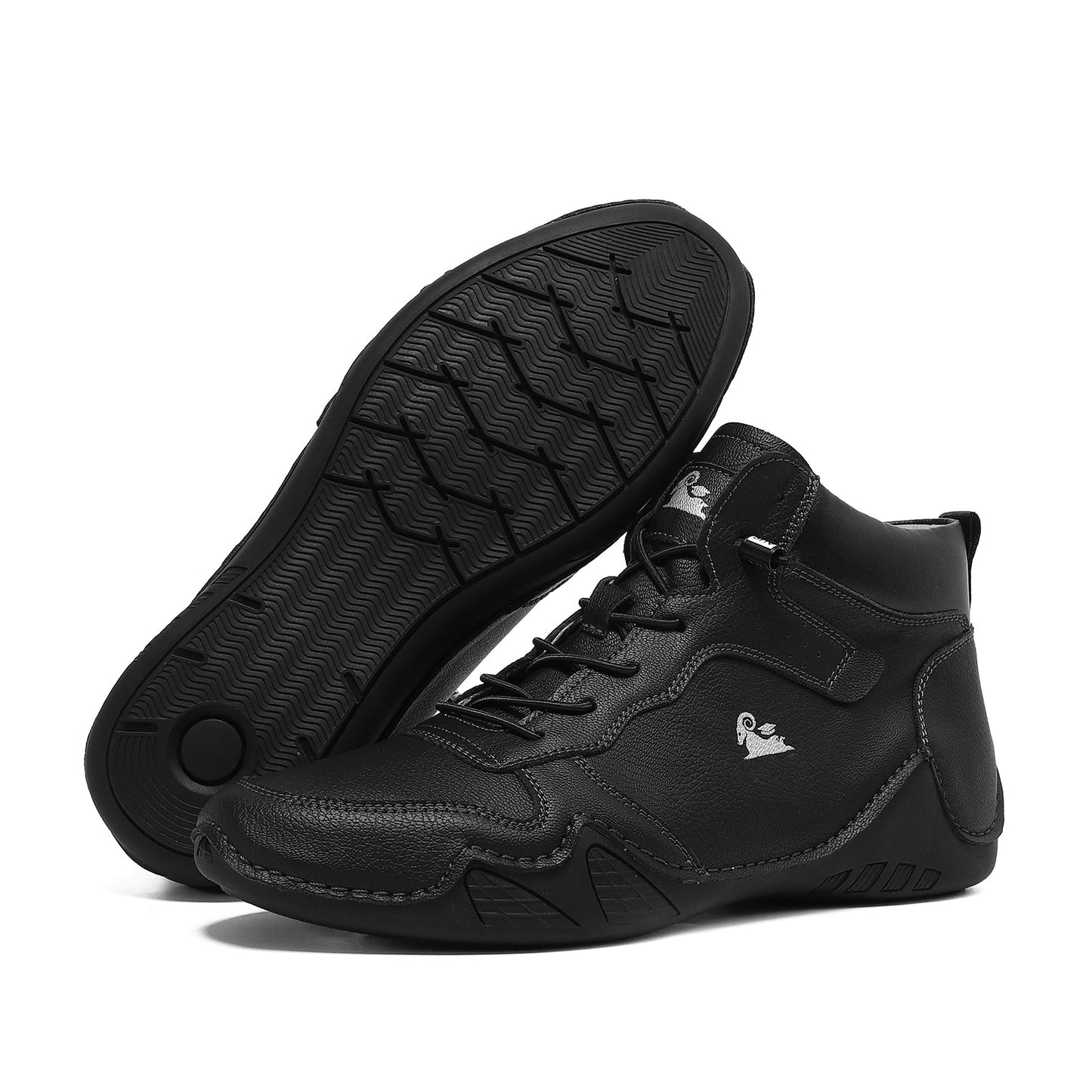 Men’s Mid-Top Leather Boots Slip-On Lightweight