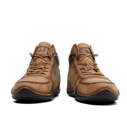 Men’s Mid-Top Leather Boots Slip-On Lightweight
