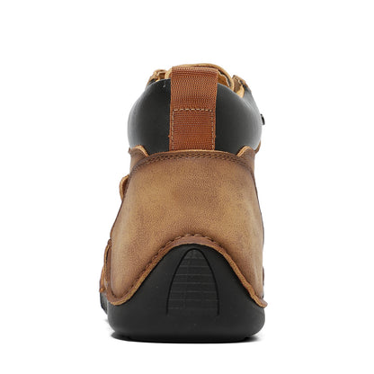 Men’s Mid-Top Leather Boots Slip-On Lightweight