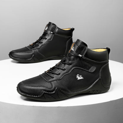 Men’s Mid-Top Leather Boots Slip-On Lightweight