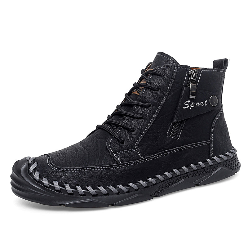 Men’s Leather Motorcycle Chukka Boots