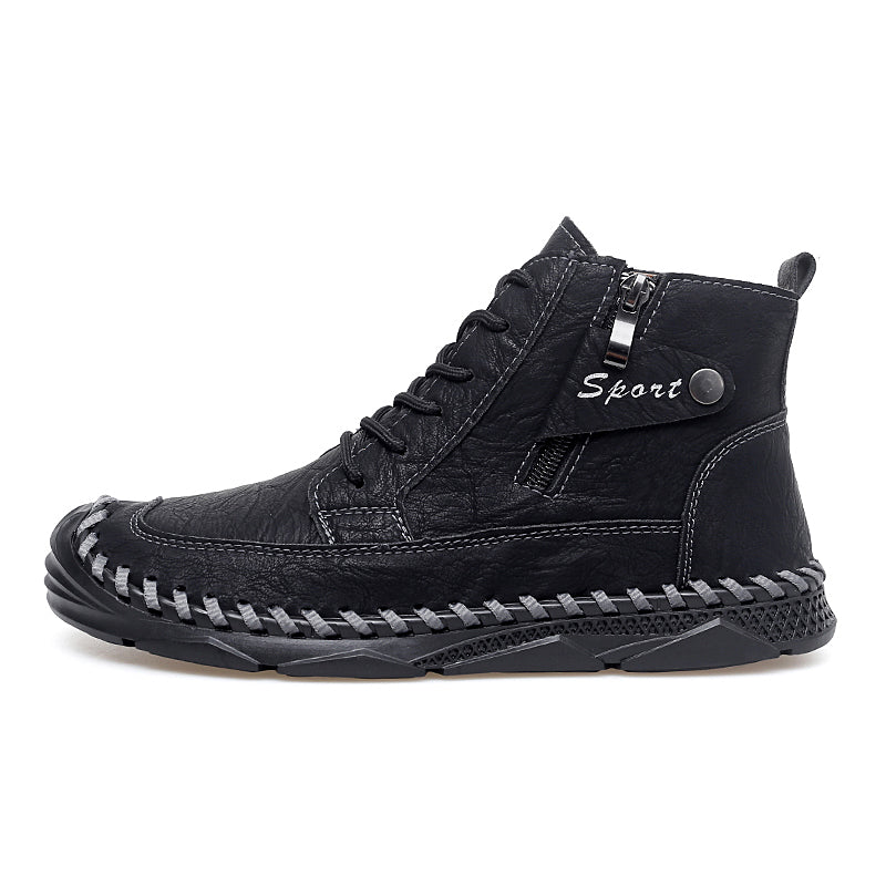 Men’s Leather Motorcycle Chukka Boots