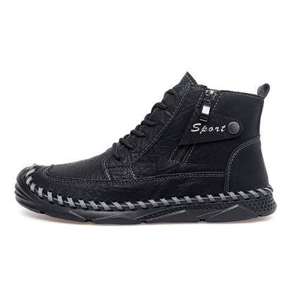 Men’s Leather Motorcycle Chukka Boots
