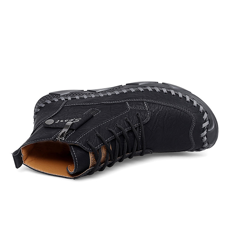 Men’s Leather Motorcycle Chukka Boots