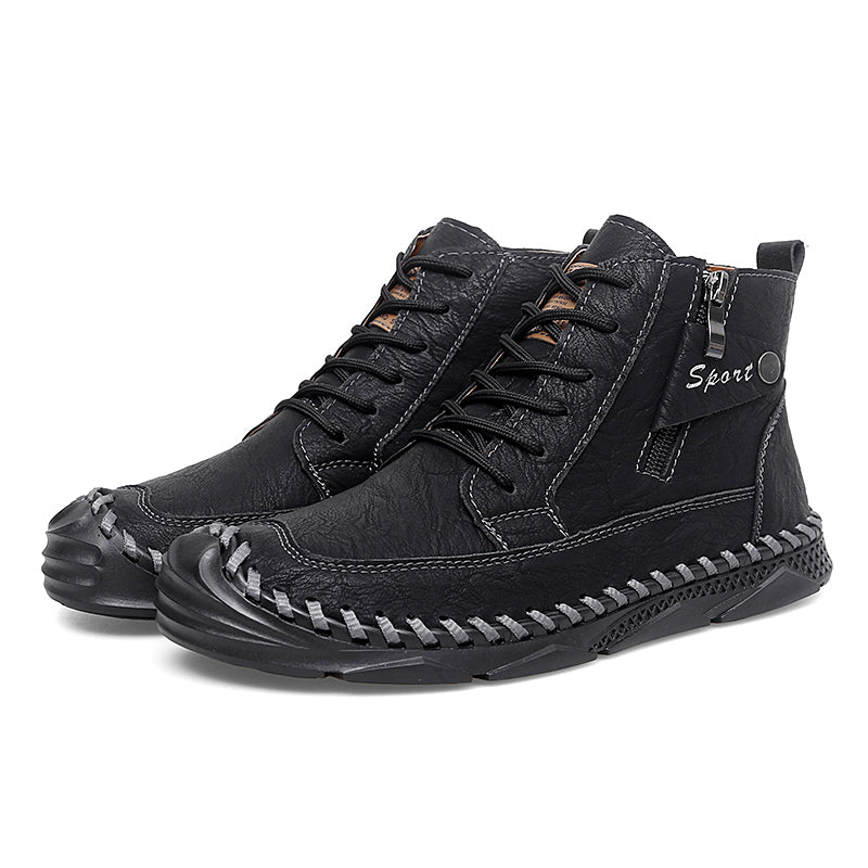 Men’s Leather Motorcycle Chukka Boots