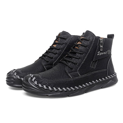 Men’s Leather Motorcycle Chukka Boots