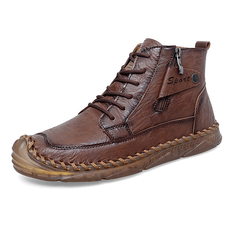Men’s Leather Motorcycle Chukka Boots