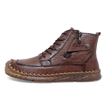 Men’s Leather Motorcycle Chukka Boots