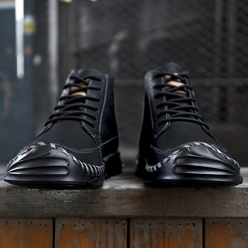 Men’s Leather Motorcycle Chukka Boots
