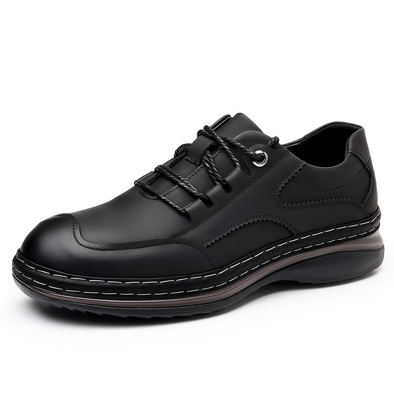 Men’s Premium Leather Lace-Up Shoes – Business to Travel Comfort, Wide Fit, All-Day Support