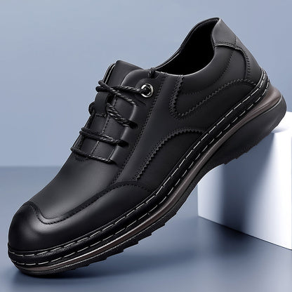 Men’s Premium Leather Lace-Up Shoes – Business to Travel Comfort, Wide Fit, All-Day Support