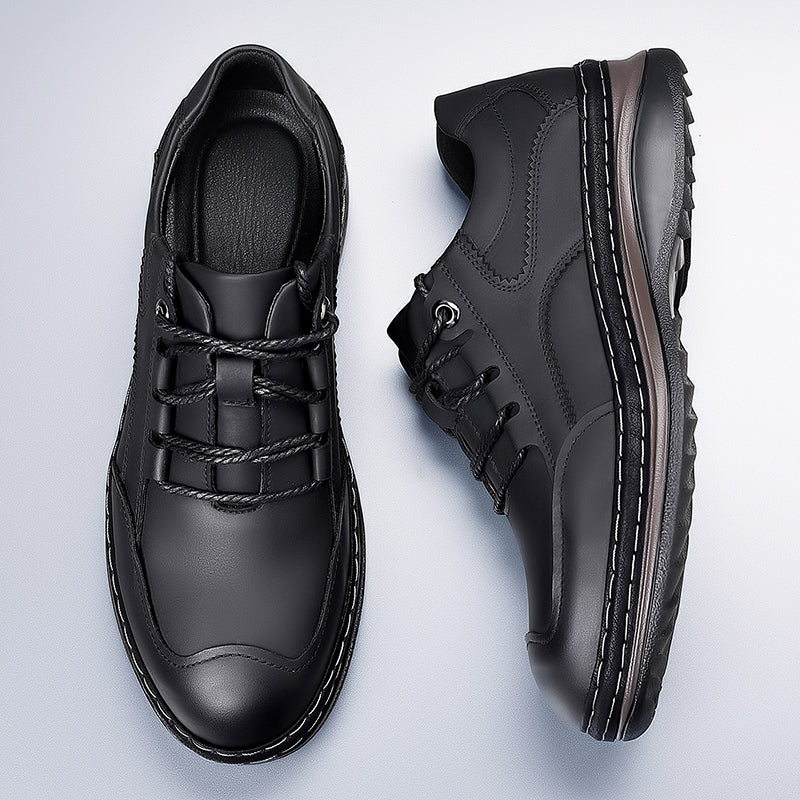 Men’s Premium Leather Lace-Up Shoes – Business to Travel Comfort, Wide Fit, All-Day Support