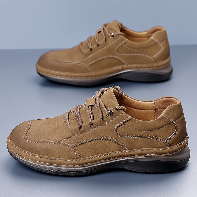 Men’s Premium Leather Lace-Up Shoes – Business to Travel Comfort, Wide Fit, All-Day Support