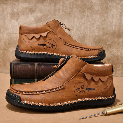 Men's Outdoor Work Boots, Orthopedic Comfort, Handcrafted Stitching, Waterproof & Non-Slip, Relieves Foot Pain