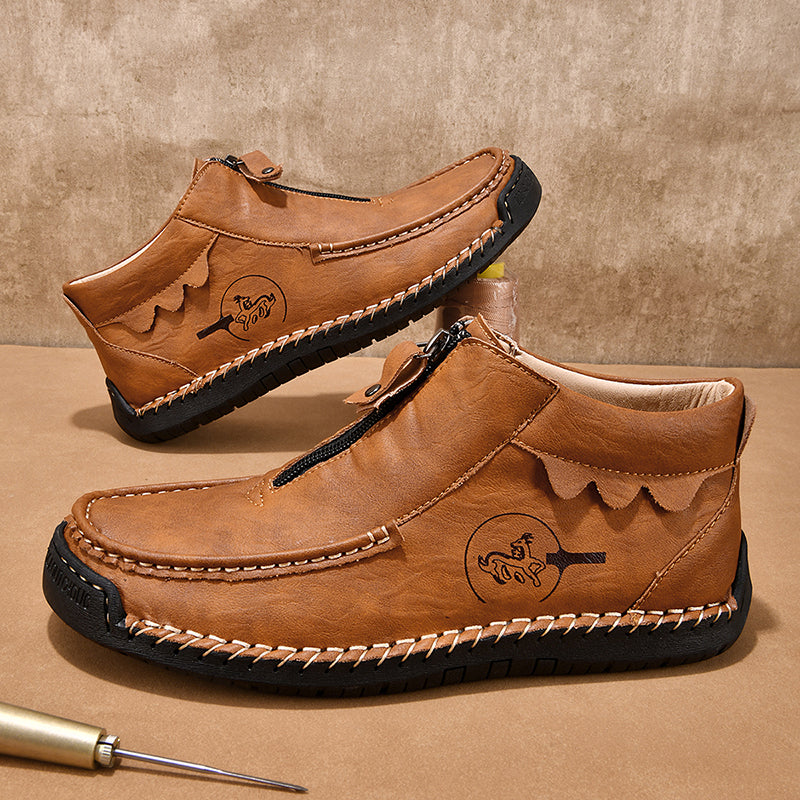 Men's Outdoor Work Boots, Orthopedic Comfort, Handcrafted Stitching, Waterproof & Non-Slip, Relieves Foot Pain