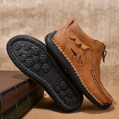 Men's Outdoor Work Boots, Orthopedic Comfort, Handcrafted Stitching, Waterproof & Non-Slip, Relieves Foot Pain