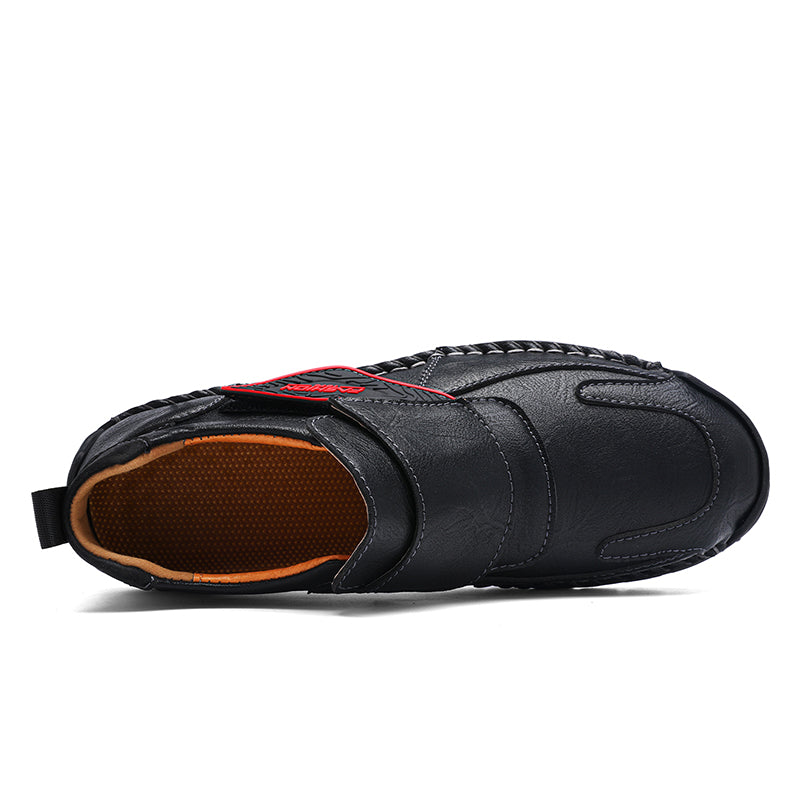 Mens Hand Stitching Leather Ankle Boots Casual Vintage Arch Support Hiking Walking Driving Chukka Boots