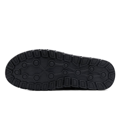 Mens Hand Stitching Leather Ankle Boots Casual Vintage Arch Support Hiking Walking Driving Chukka Boots