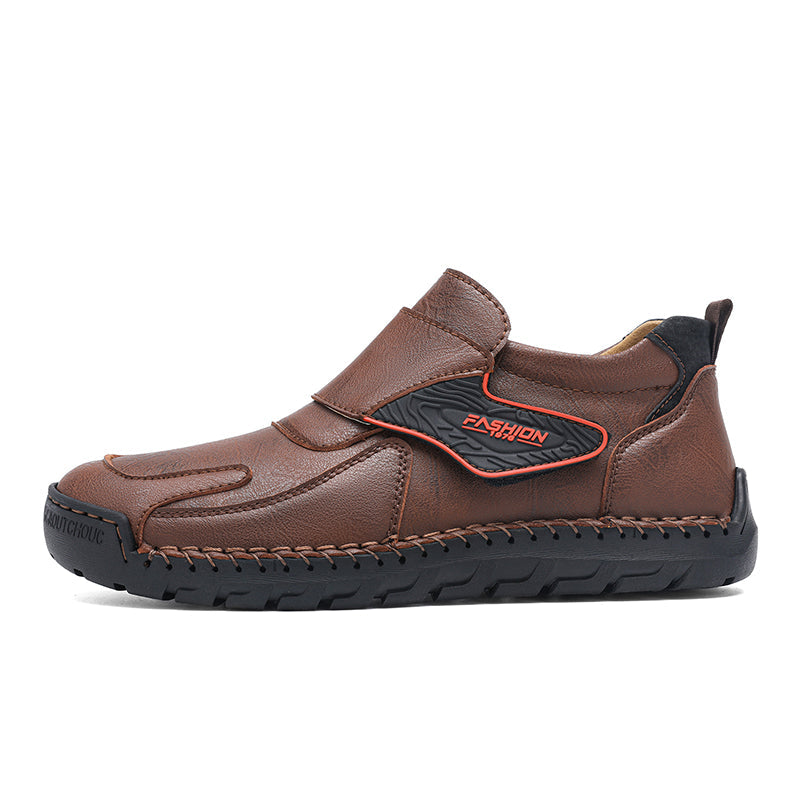 Mens Hand Stitching Leather Ankle Boots Casual Vintage Arch Support Hiking Walking Driving Chukka Boots