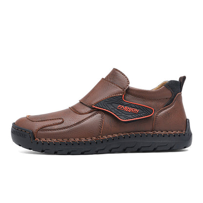 Mens Hand Stitching Leather Ankle Boots Casual Vintage Arch Support Hiking Walking Driving Chukka Boots