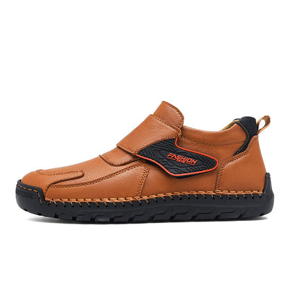 Mens Hand Stitching Leather Ankle Boots Casual Vintage Arch Support Hiking Walking Driving Chukka Boots