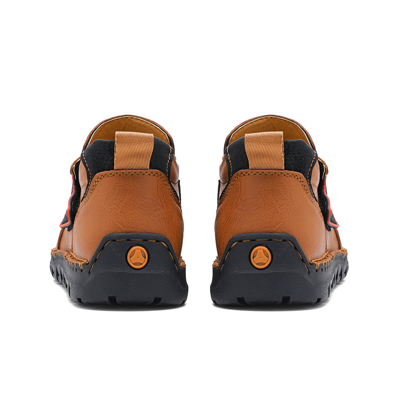 Mens Hand Stitching Leather Ankle Boots Casual Vintage Arch Support Hiking Walking Driving Chukka Boots