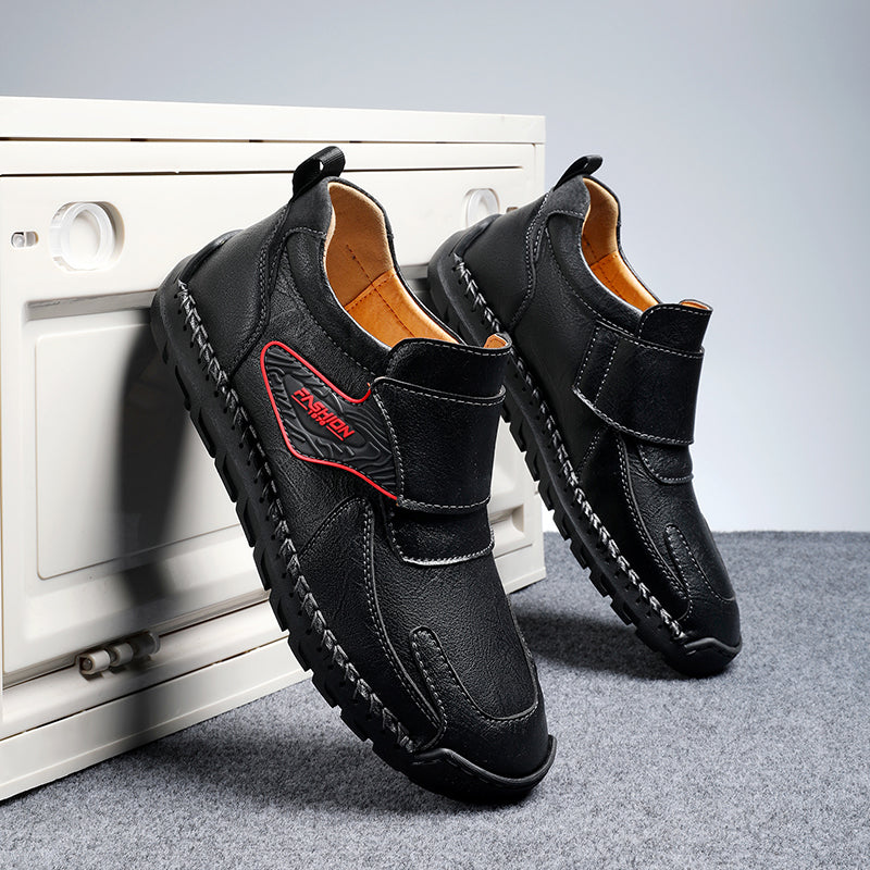 Mens Hand Stitching Leather Ankle Boots Casual Vintage Arch Support Hiking Walking Driving Chukka Boots