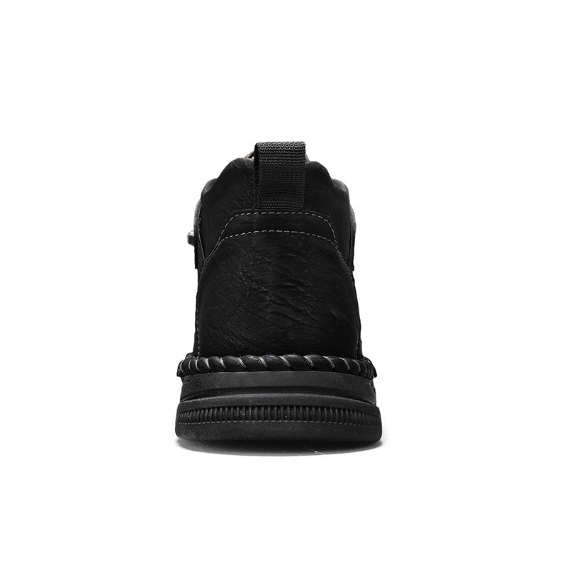 Mens Casual Leather Shoes Ankle Chukka Boots Slip On Lightweight Walking Driving Shoes